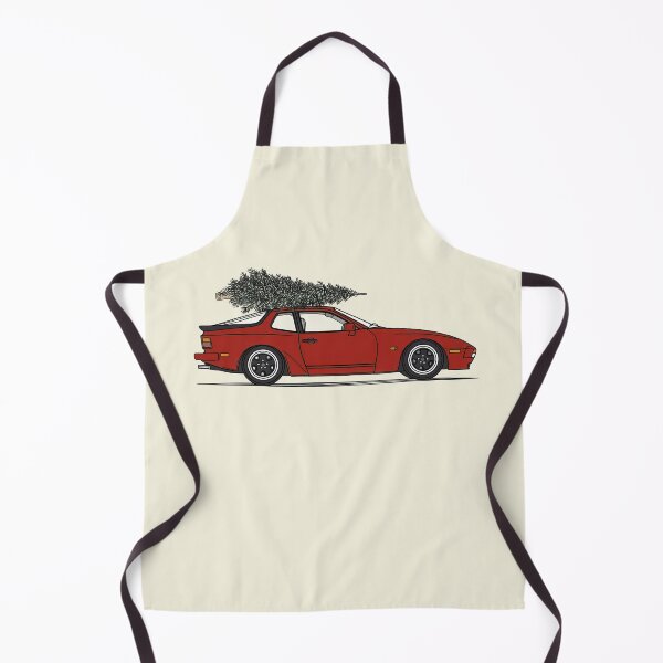 Item preview, Vintage Red Porsche 944 Christmas Tree illustration designed and sold by blackdogshop.