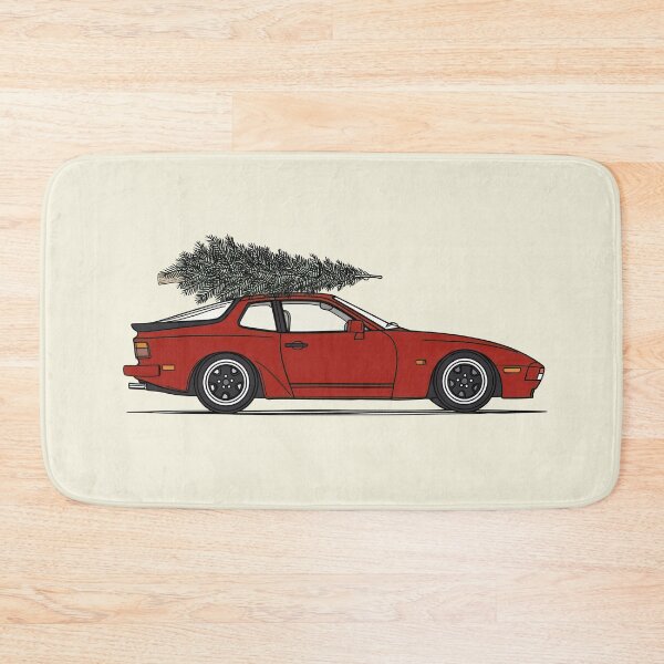 Item preview, Vintage Red Porsche 944 Christmas Tree illustration designed and sold by blackdogshop.