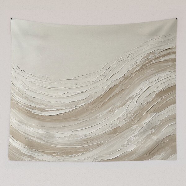 Item preview, Boho Neutral Textured Waves Painting designed and sold by yellowwpaint.