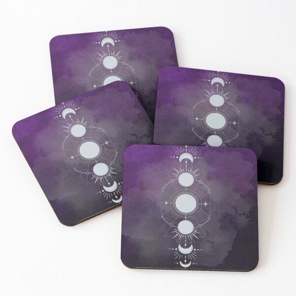 Item preview, Lunar Balance – Geometry of the Moon Phases on Violet Nebula designed and sold by Biancasdigitalshop.