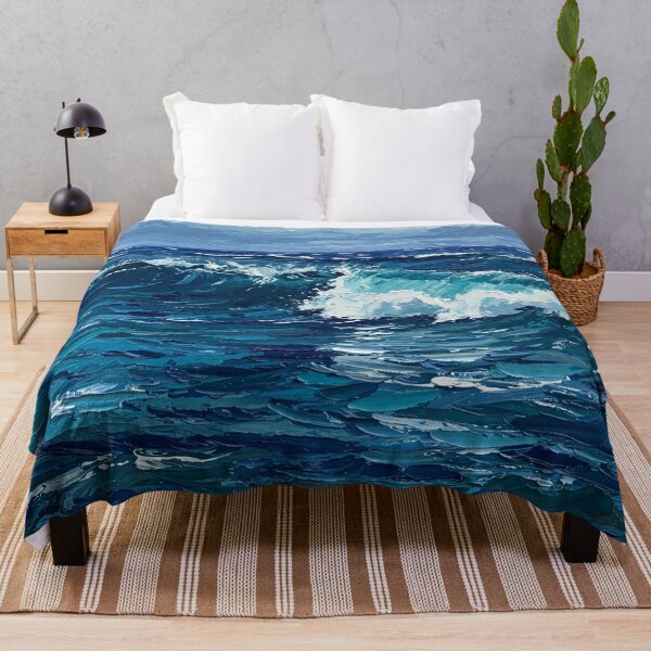 Item preview, Ocean Waves Acrylic Impasto Painting designed and sold by yellowwpaint.