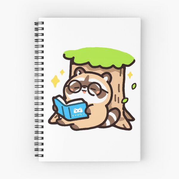 Item preview, A tanuki relaxing with a book under a tree designed and sold by Elinotes.
