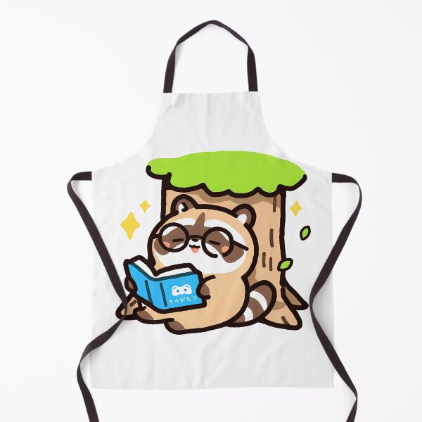 Item preview, A tanuki relaxing with a book under a tree designed and sold by Elinotes.