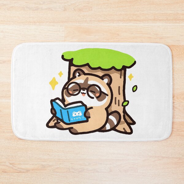 Item preview, A tanuki relaxing with a book under a tree designed and sold by Elinotes.
