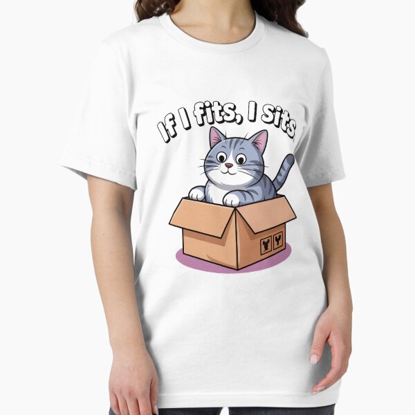 Item preview, Funny Cat in Box - If I Fits I Sits Cute Kitty Meme Design designed and sold by nightl3eer.