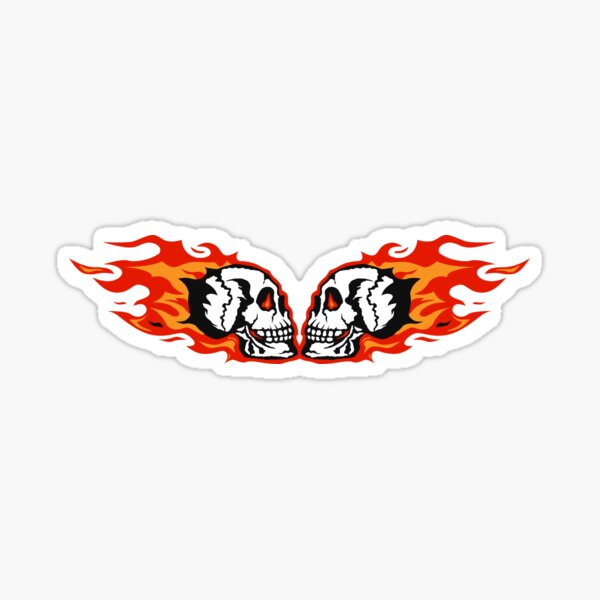 Item preview, skull profile skull flame fire motorcycle style double designed and sold by Achille3777.