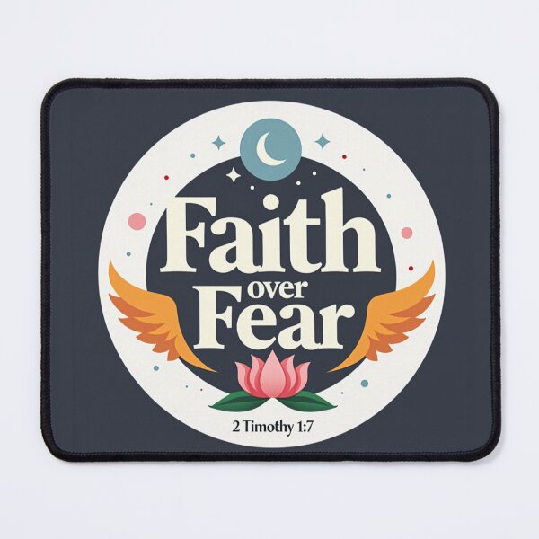 Item preview, Christian Easter Joy –Faith Over Fear – Overcome with Faith – 2 Timothy 1:7 | Bold Christian Inspiration Art designed and sold by ebocraft.