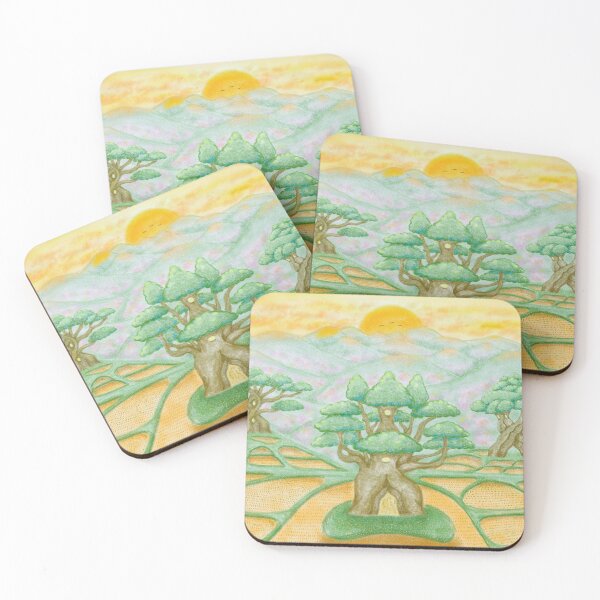 Item preview, A magical rice terraces mountains tree village designed and sold by greenPQBstudio.