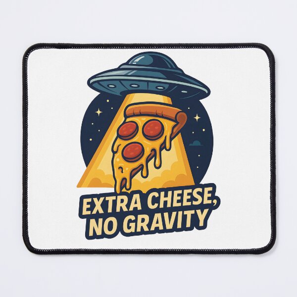 Item preview, Extra Cheese, No Gravity – Space Pizza Alien Delivery Sticker designed and sold by WAUZ.