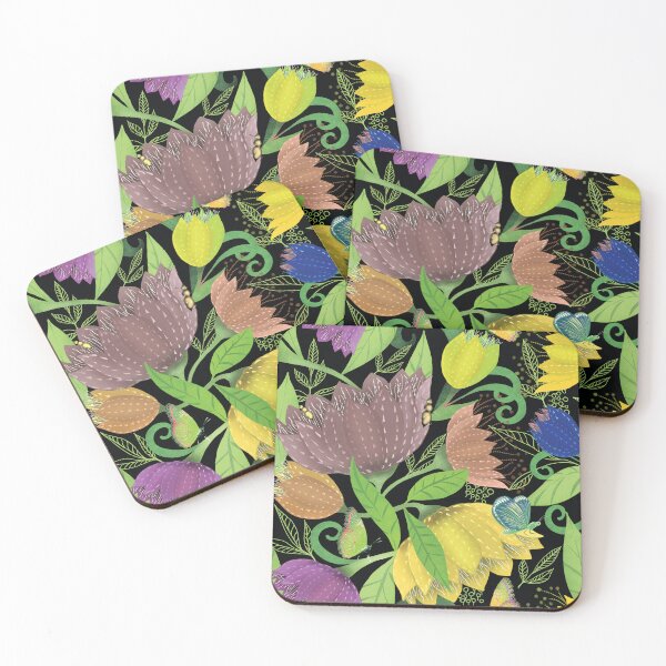 Item preview, Midnight Garden Bloom bold on black designed and sold by phatlizzardart.