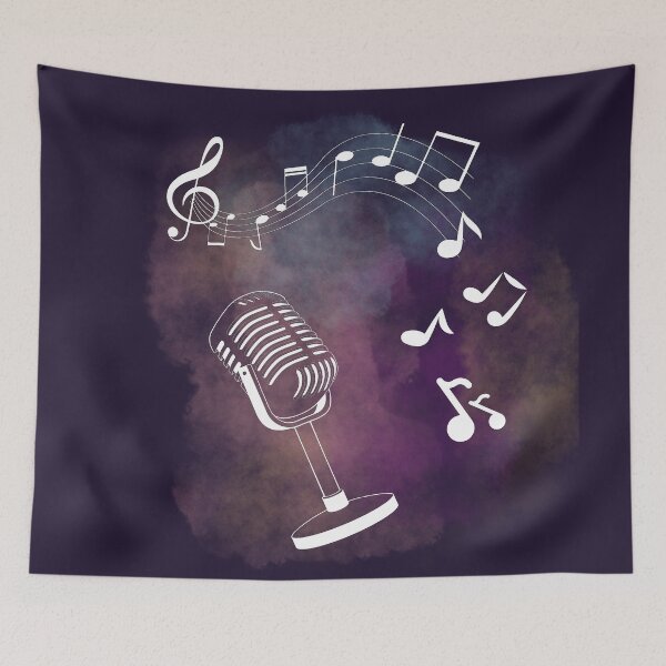 Item preview, Music notes falling - Microphone designed and sold by LiskoDesign.