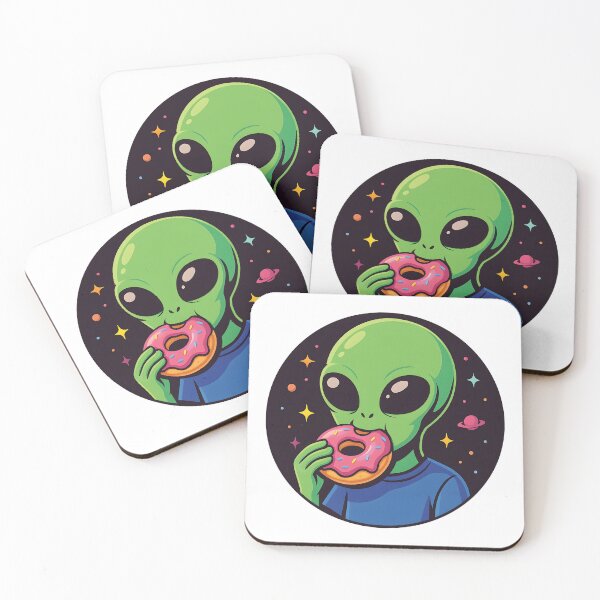 Item preview, Abducted by Donuts – Funny Alien Snack Sticker for Food & Space Fans designed and sold by WAUZ.
