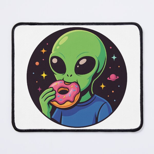 Item preview, Abducted by Donuts – Funny Alien Snack Sticker for Food & Space Fans designed and sold by WAUZ.