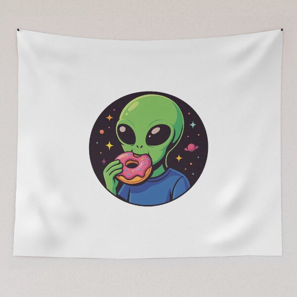 Item preview, Abducted by Donuts – Funny Alien Snack Sticker for Food & Space Fans designed and sold by WAUZ.
