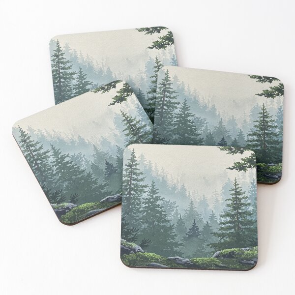 Item preview, Misty Forest Painting designed and sold by yellowwpaint.