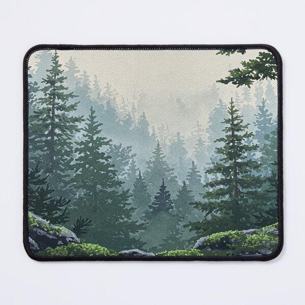 Aperçu de l'œuvre Peinture de forêt brumeuse créée et vendue par yellowwpaint.