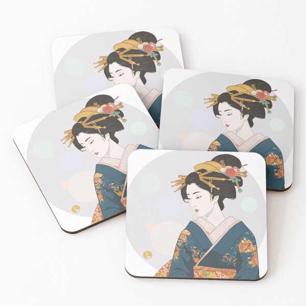 Item preview, Elegant Japanese Beauty in Kimono – Ukiyo-e Style designed and sold by store-wasabi.