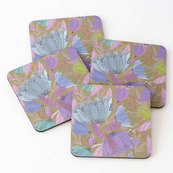 Item preview, Midnight Garden Bloom on warm khaki designed and sold by phatlizzardart.