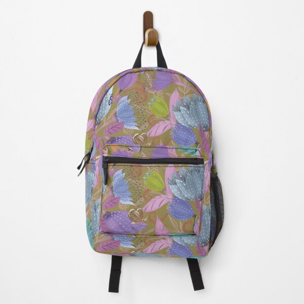 Item preview, Midnight Garden Bloom on warm khaki designed and sold by phatlizzardart.