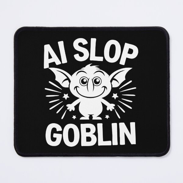 Item preview, Ironic AI Slop Goblin Meme Cartoon Design Anti Generative Art designed and sold by w1ckerman.