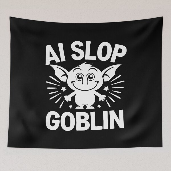 Item preview, Ironic AI Slop Goblin Meme Cartoon Design Anti Generative Art designed and sold by w1ckerman.