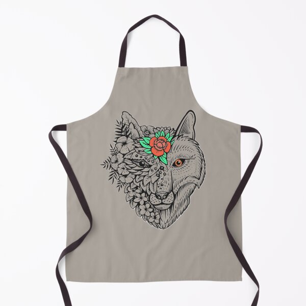 Item preview, Floral Wolf Head – Intricate Boho Animal & Nature Fusion Illustration designed and sold by CreationbyNiki.