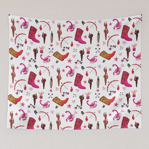 Item preview, Western Americana and Canadiana Pinks on white background designed and sold by phatlizzardart.