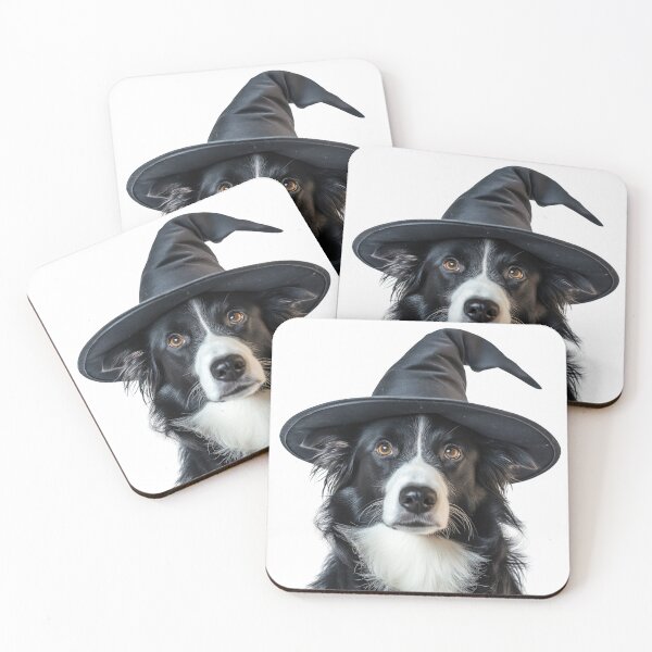 Item preview, Border Collie Dog Wearing Halloween Witch Hat designed and sold by LazyOwlStore.