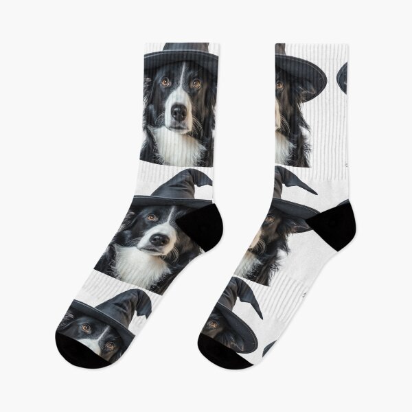 Item preview, Border Collie Dog Wearing Halloween Witch Hat designed and sold by LazyOwlStore.