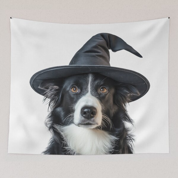 Item preview, Border Collie Dog Wearing Halloween Witch Hat designed and sold by LazyOwlStore.