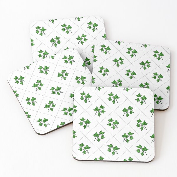 Item preview, Green Ivy Leaves Diamond Grid Pattern designed and sold by Elatedowl.