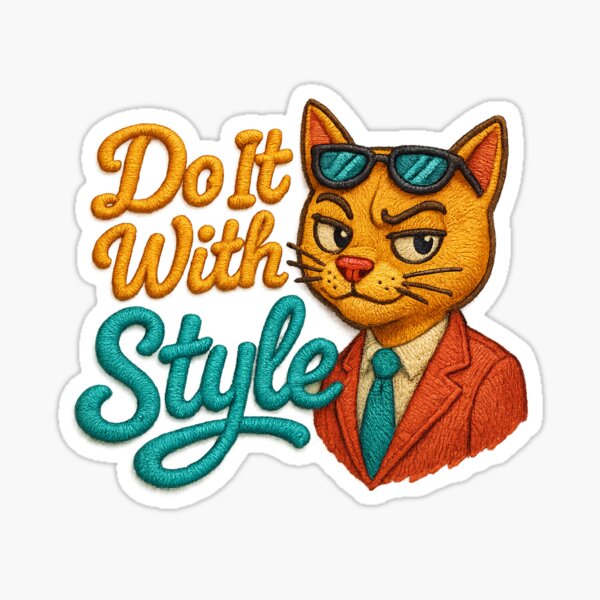 Item preview, Funny cat saying: “Do It With Style” designed and sold by Girih.