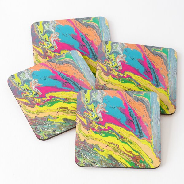 Item preview, Colourful Abstract Acrylics Dirty Pour  designed and sold by Momcreativedesigns.