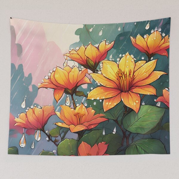 Item preview, Serenity of Rainfall Over Blooming Flowers 15 designed and sold by Tom-Johnson.