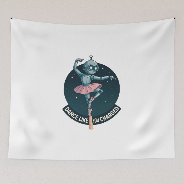 Item preview, Tiny Dancer 3000 | Cute Robot Ballerina Sticker – Circle Sci-Fi Ballet Mashup designed and sold by WAUZ.