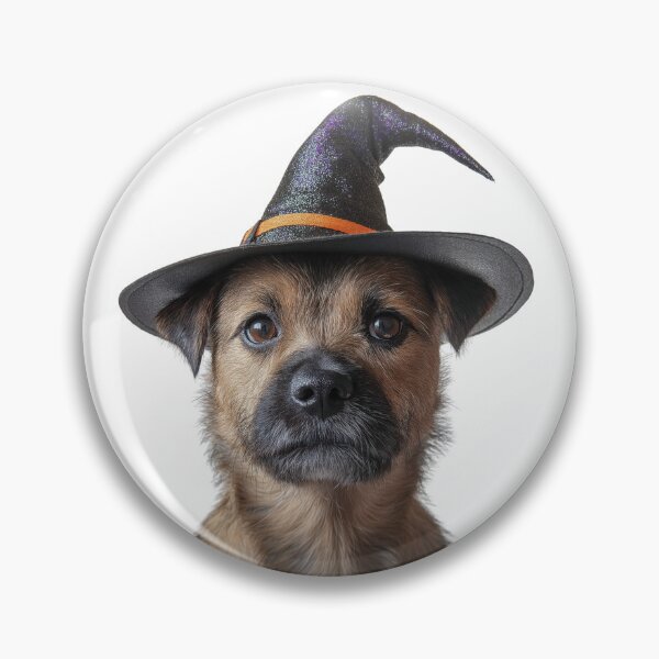 Item preview, Border Terrier Dog Wearing Halloween Witch Hat designed and sold by LazyOwlStore.