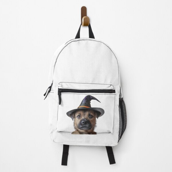 Item preview, Border Terrier Dog Wearing Halloween Witch Hat designed and sold by LazyOwlStore.