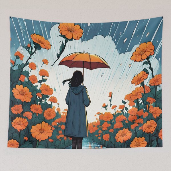 Item preview, Serenity of Rainfall Over Blooming Flowers 16 designed and sold by Tom-Johnson.