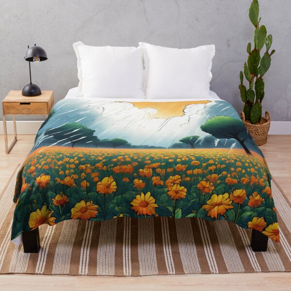 Item preview, Serenity of Rainfall Over Blooming Flowers 18 designed and sold by Tom-Johnson.