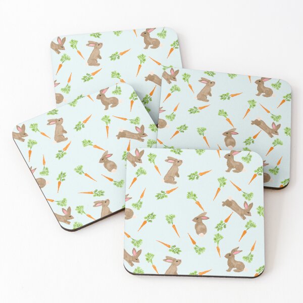 Item preview, Orange Carrots and Brown Bunny Rabbits Hand Painted Watercolor designed and sold by GenAumonier.