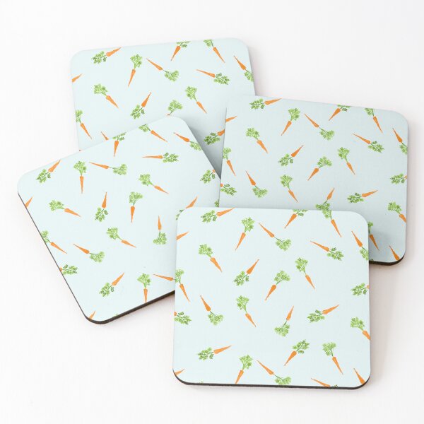 Item preview, Scattered Orange Carrots on Light Blue Hand Painted Watercolor designed and sold by GenAumonier.
