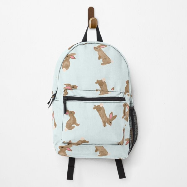 Item preview, Light Brown Bunny Rabbits on Soft Blue Hand Painted Watercolor designed and sold by GenAumonier.