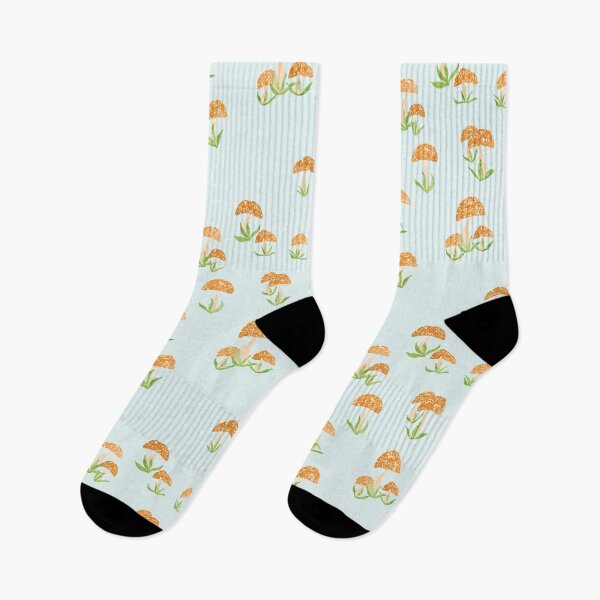 Item preview, Little Orange Mushrooms and Grass Hand Painted Watercolor designed and sold by GenAumonier.