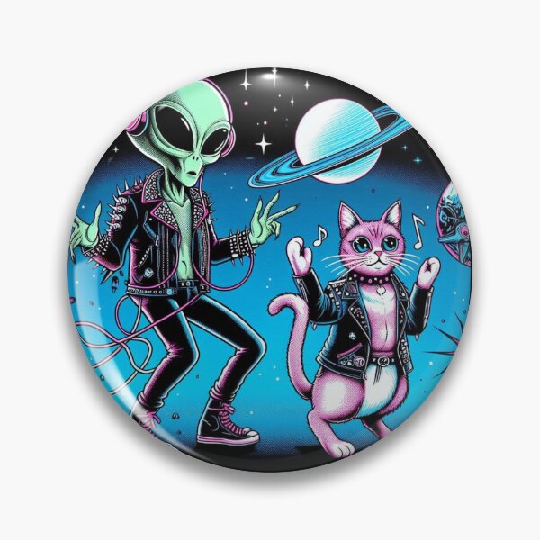 Item preview, Cute alien and catt punk music loving  designed and sold by Dogandesighn.