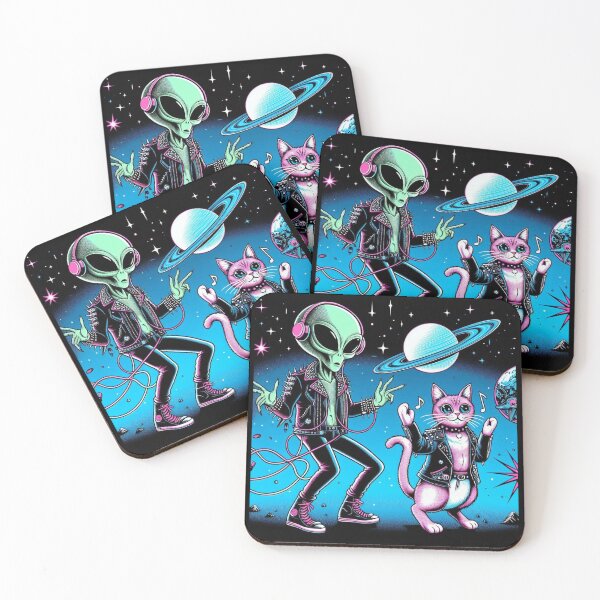 Item preview, Cute alien and catt punk music loving  designed and sold by Dogandesighn.