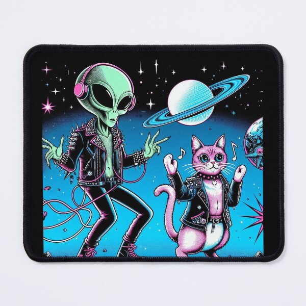 Item preview, Cute alien and catt punk music loving  designed and sold by Dogandesighn.