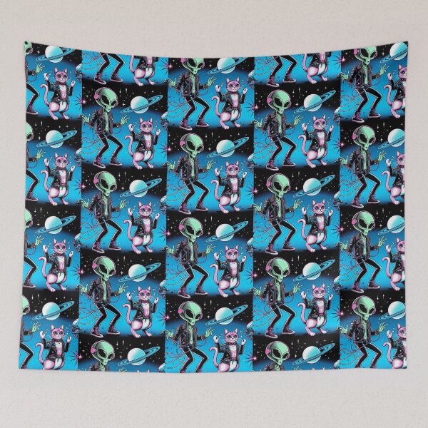 Item preview, Cute alien and catt punk music loving  designed and sold by Dogandesighn.