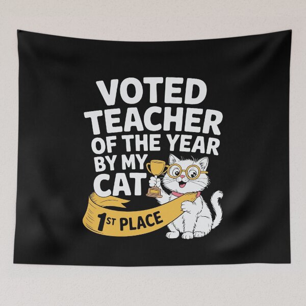 Item preview, Voted Teacher of the Year By My Cat Funny Teacher Appreciation designed and sold by tmerchtrends.