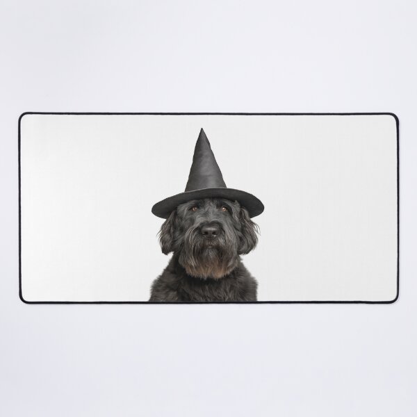 Item preview, Bouviers des Flandres Dog Wearing Halloween Witch Hat designed and sold by LazyOwlStore.