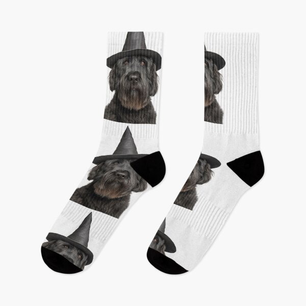 Item preview, Bouviers des Flandres Dog Wearing Halloween Witch Hat designed and sold by LazyOwlStore.